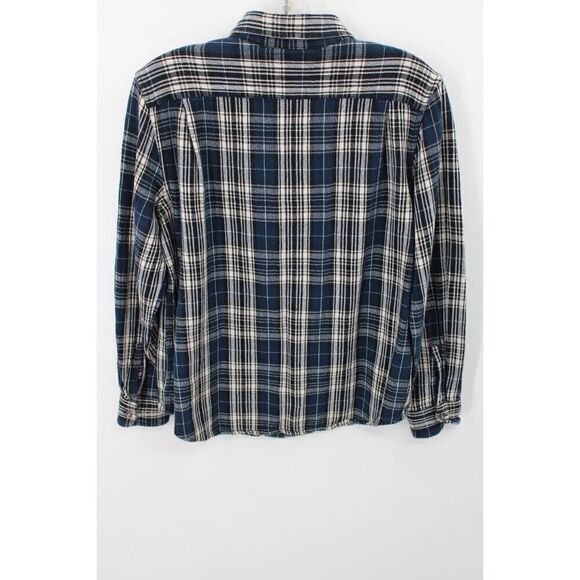 Polo Ralph Lauren Boy's Button Up Shirt  Plaid  Large 14-16 Medium Weight Blue - Picture 6 of 9